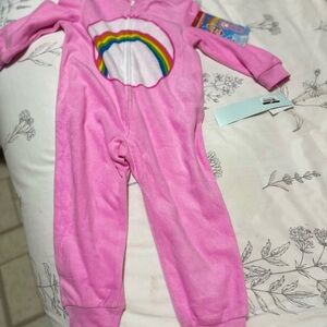Care Bears Pink Footie with Rainbow Design